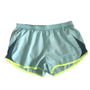 Nike Dri-Fit Tempo Pacer 5k Athletic Shorts Women Size M Blue Volt Lined Run Gym